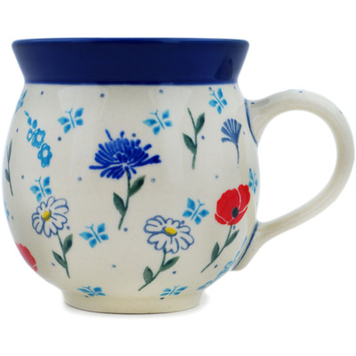 Polish Pottery Bubble Mug 12oz Picking Field