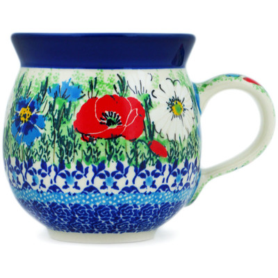 Polish Pottery Bubble Mug 12oz Polish Fields UNIKAT