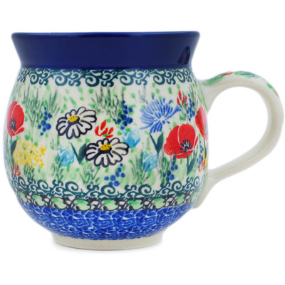 Polish Pottery Bubble Mug 12oz Polish Garden UNIKAT