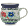 Polish Pottery Bubble Mug 12oz Polish Wildflowers UNIKAT