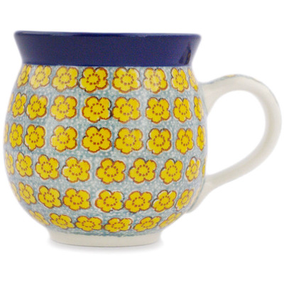 Polish Pottery Bubble Mug 12oz Popcorn Field UNIKAT