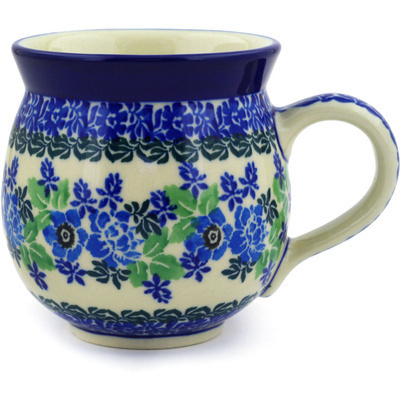 Polish Pottery Bubble Mug 12oz Pretty In Blue