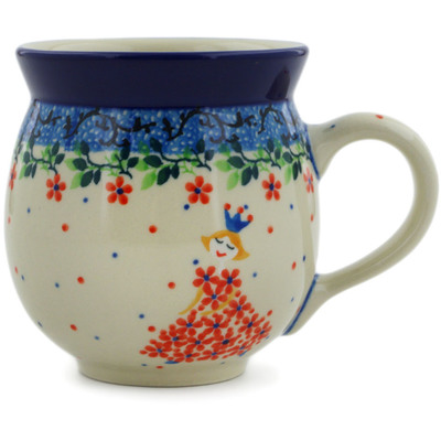 Polish Pottery Bubble Mug 12oz Princess In A Red Dress