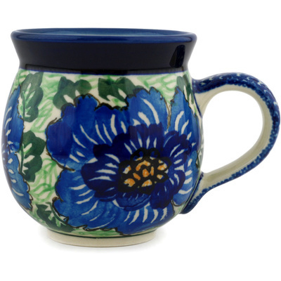 Polish Pottery Bubble Mug 12oz Quilters Floral UNIKAT