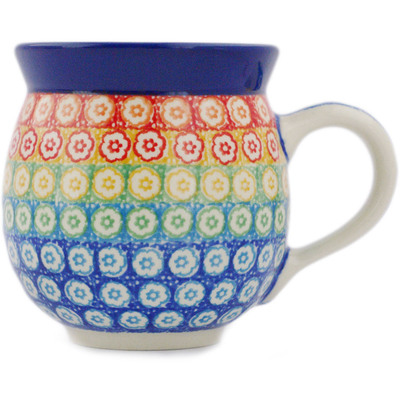 Polish Pottery Bubble Mug 12oz Rainbow Meadow UNIKAT