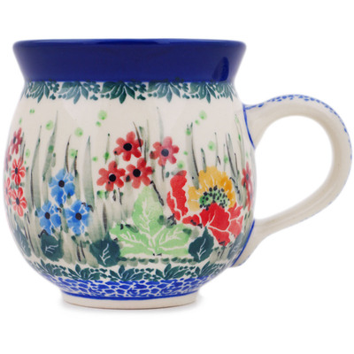 Polish Pottery Bubble Mug 12oz Red Beauty UNIKAT