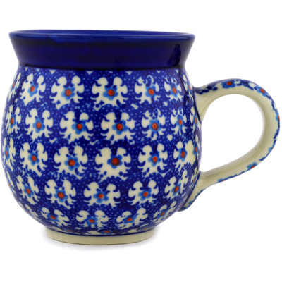 Polish Pottery Bubble Mug 12oz Ribbon Daisies