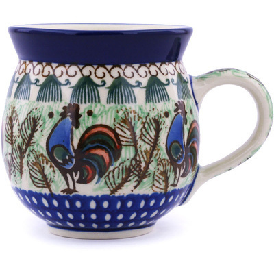 Polish Pottery Bubble Mug 12oz Rooster Row UNIKAT