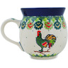 Polish Pottery Bubble Mug 12oz Rooster&#039;s Crow UNIKAT