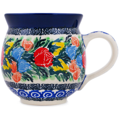 Polish Pottery Bubble Mug 12oz Rose Variation UNIKAT