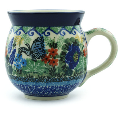 Polish Pottery Bubble Mug 12oz Royal Blue Monarch UNIKAT