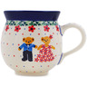 Polish Pottery Bubble Mug 12oz Royal Teddy UNIKAT