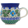 Polish Pottery Bubble Mug 12oz Sapphire Petals UNIKAT