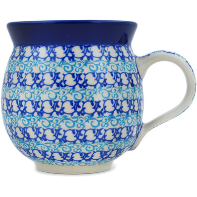 Polish Pottery Bubble Mug 12oz Sea Wave