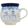 Polish Pottery Bubble Mug 12oz Snow Couple
