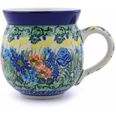 Polish Pottery Bubble Mug 12oz Splendid Meadow UNIKAT