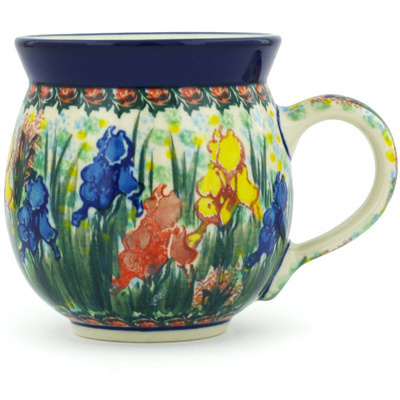 Polish Pottery Bubble Mug 12oz Spring Iris UNIKAT