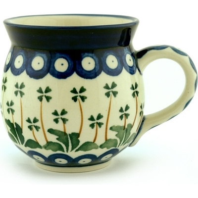 Polish Pottery Bubble Mug 12oz Springing Shamrocks