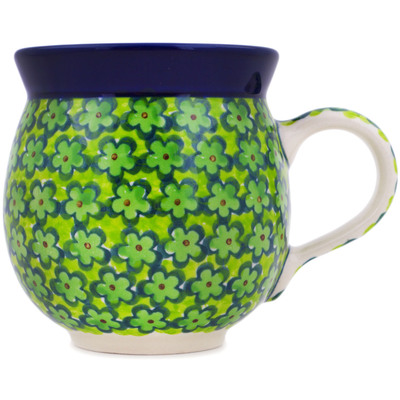 Polish Pottery Bubble Mug 12oz St. Patrick&#039;s Garden UNIKAT