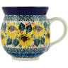 Polish Pottery Bubble Mug 12oz Summer Sunflowers UNIKAT