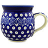 Polish Pottery Bubble Mug 12oz Swirling Peacock Eyes