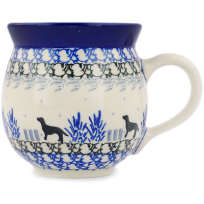 Polish Pottery Bubble Mug 12oz Tail Wag