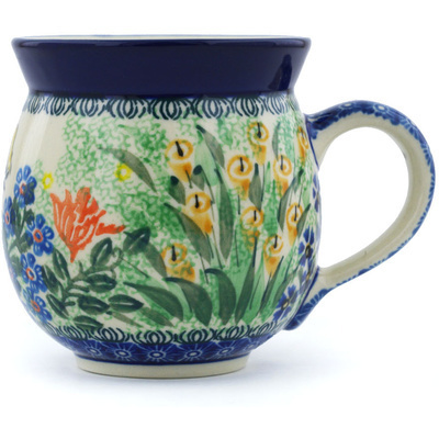 Polish Pottery Bubble Mug 12oz Through The Garden Window UNIKAT