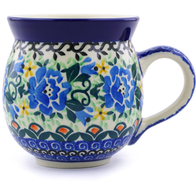 Polish Pottery Bubble Mug 12oz Tulip Rose UNIKAT