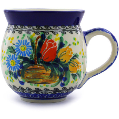 Polish Pottery Bubble Mug 12oz Tulip Splendor UNIKAT