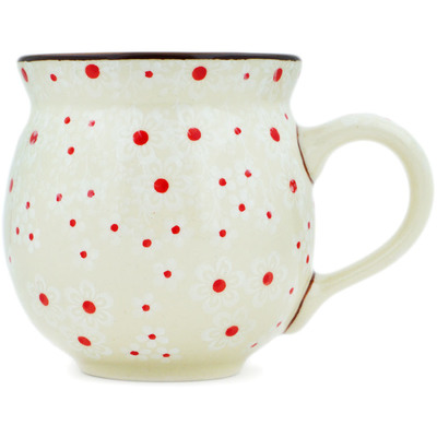 Polish Pottery Bubble Mug 12oz White Blossoms