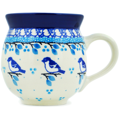 Polish Pottery Bubble Mug 12oz Winter Circle