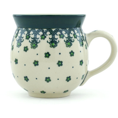 Polish Pottery Bubble Mug 12oz Winter Green