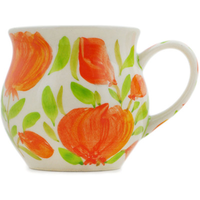Polish Pottery Bubble Mug 13 oz Apricot Petals UNIKAT