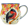 Polish Pottery Bubble Mug 13 oz Autumn Bullfinch