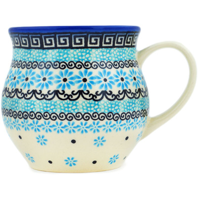 Polish Pottery Bubble Mug 13 oz Baby Blues UNIKAT