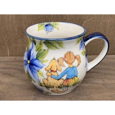 Polish Pottery Bubble Mug 13 oz Best Friends