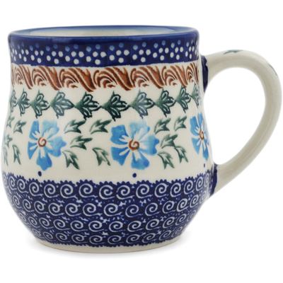 Polish Pottery Bubble Mug 13 oz Blue Cornflower