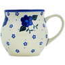 Polish Pottery Bubble Mug 13 oz Blue Poppies Spring