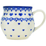 Polish Pottery Bubble Mug 13 oz Blue Valentine