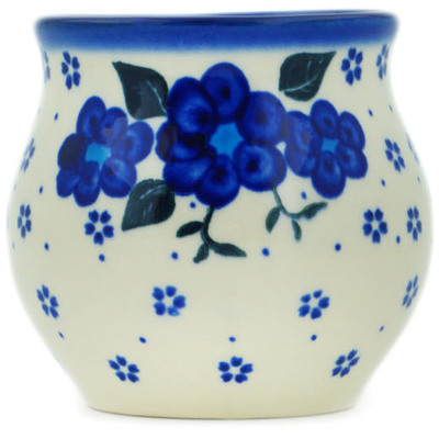Polish Pottery Bubble Mug 13 oz Blue Winter Poppies