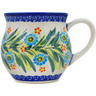 Polish Pottery Bubble Mug 13 oz Bright Wreath UNIKAT