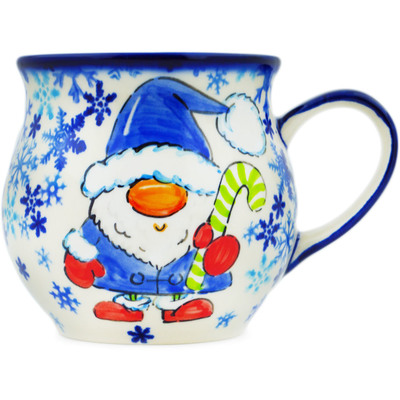 Polish Pottery Bubble Mug 13 oz Christmas Gnome