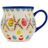 Polish Pottery Bubble Mug 13 oz Easter Butterflies UNIKAT