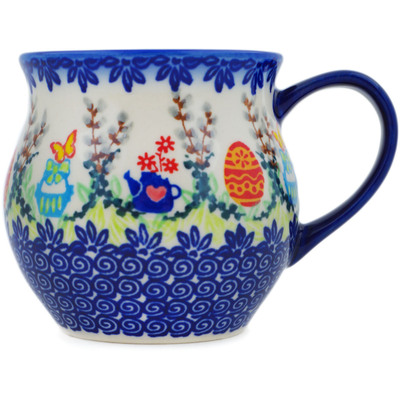 Polish Pottery Bubble Mug 13 oz Easter Day Delight UNIKAT