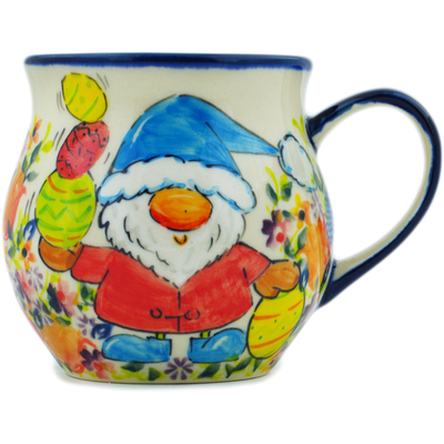 Polish Pottery Bubble Mug 13 oz Easter Gnome