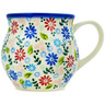 Polish Pottery Bubble Mug 13 oz Gerbera Garden
