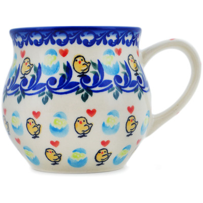 Polish Pottery Bubble Mug 13 oz Hatchlings UNIKAT
