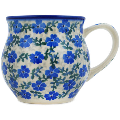 Polish Pottery Bubble Mug 13 oz Meadow Bloom UNIKAT