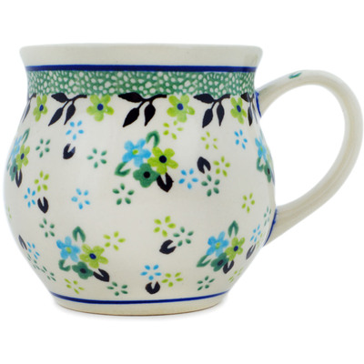 Polish Pottery Bubble Mug 13 oz Mellow Meadow UNIKAT