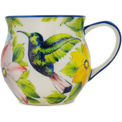 Polish Pottery Bubble Mug 13 oz Mid Air UNIKAT